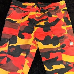 Orange camo joggers